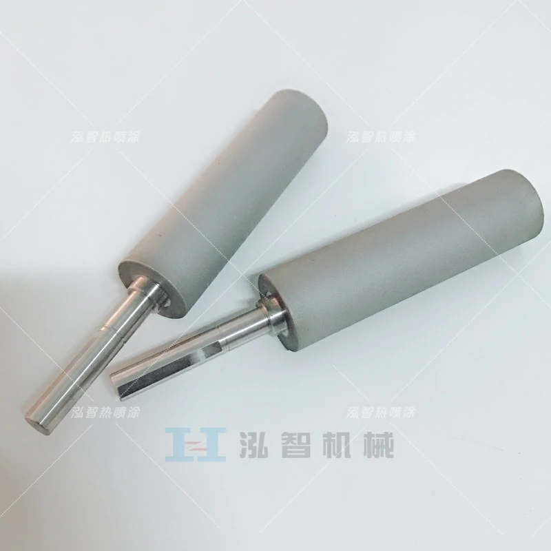 Aluminum guide roller with shaft and non stick cermet coating